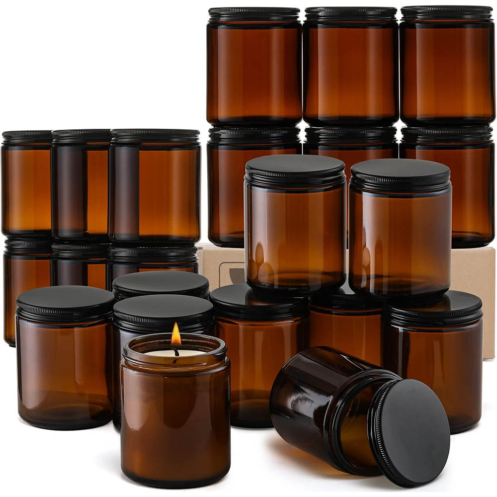 Amber Jar Candle - Bocaux en verre ambré de 8