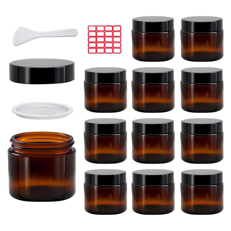 Amber Jar Candle - Couvercles intérieurs étanches, 12 pots en