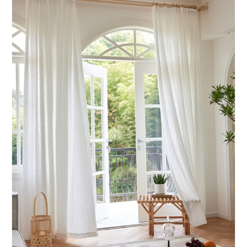 Home Fragrance In French - Rideaux en voile opaque translucide blancs,