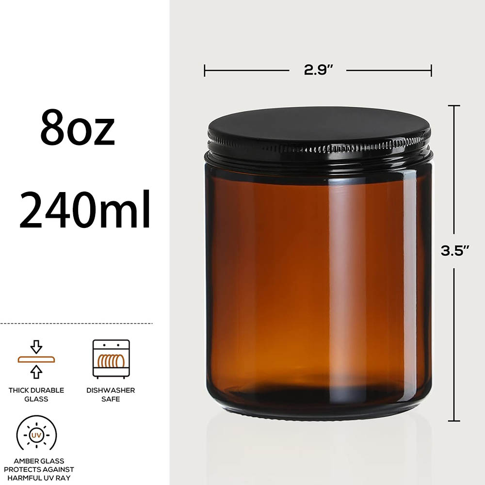 Bocaux en verre ambré de 8 oz  - Amber Jar Candle avis et prix
