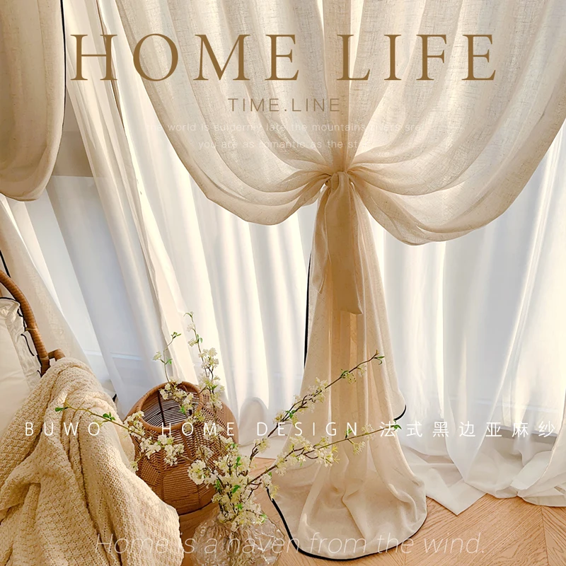 Voilages en gaze de lin à bord - Home Fragrance In French avis et prix